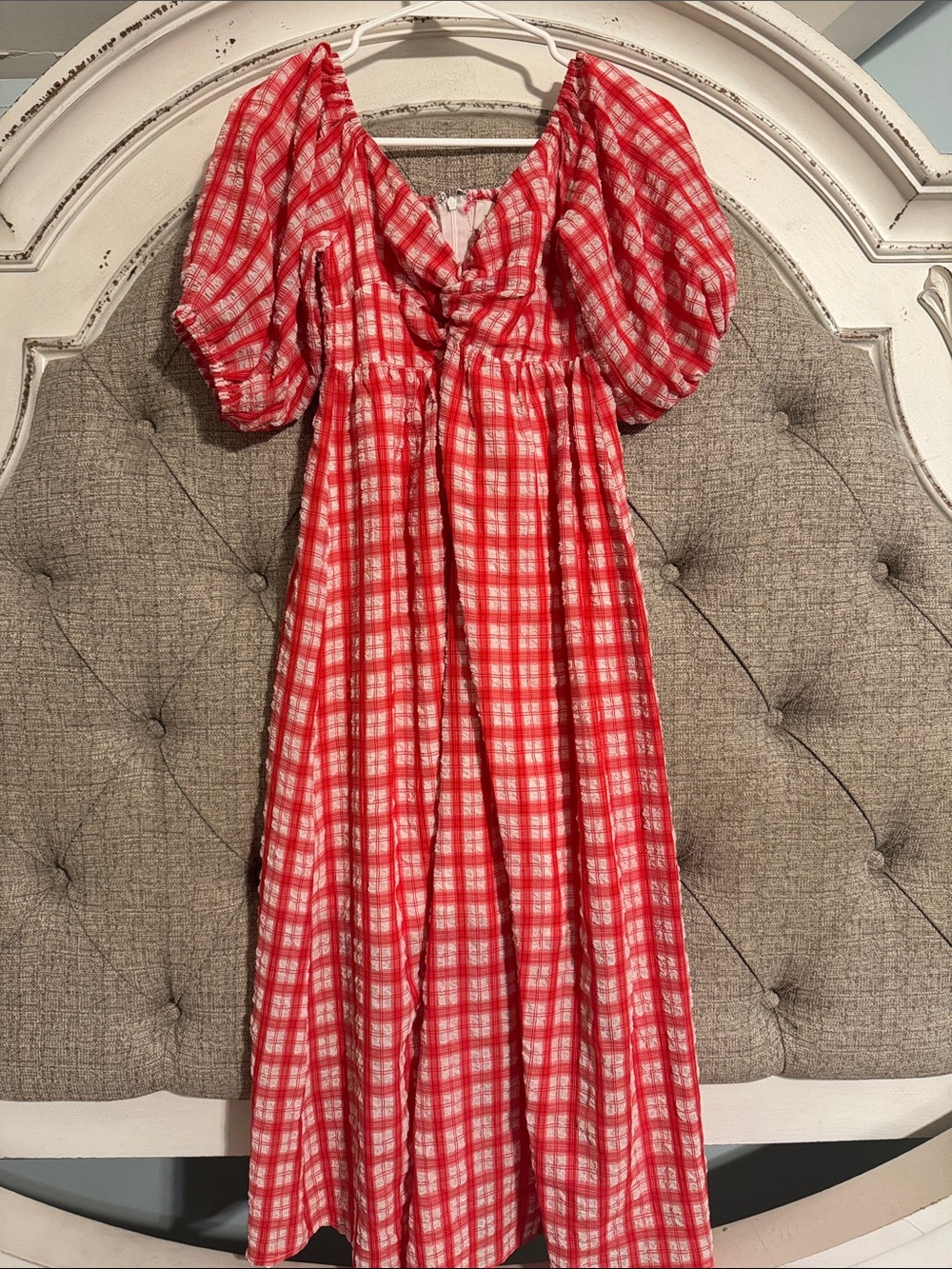 Red and White Plaid Dress